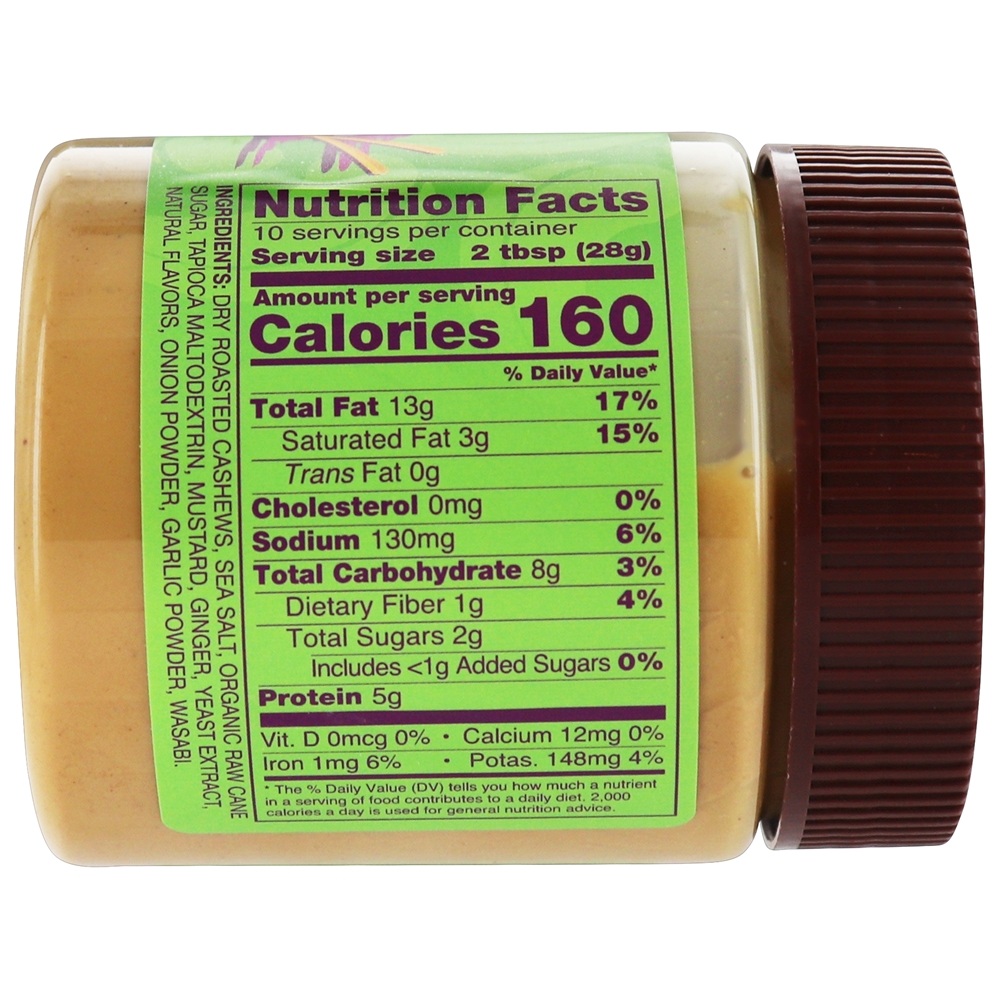 Infusões de nozes Manteiga de caju Gengibre Wasabi - 10 oz. Ellyndale Foods - Imagem 2