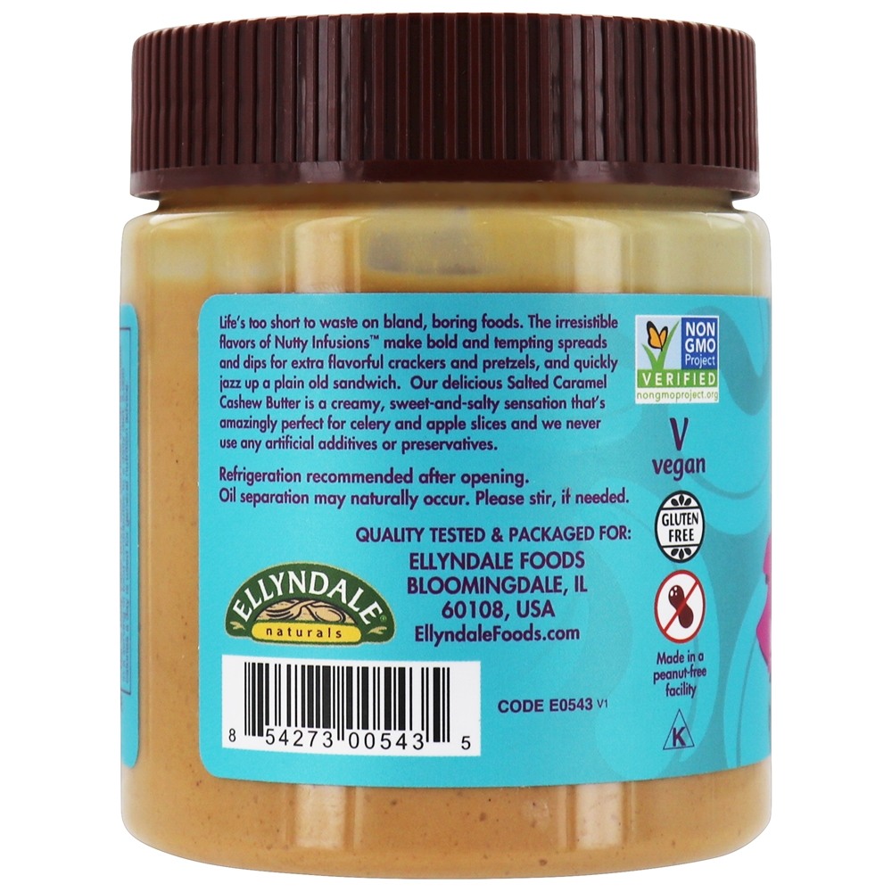 Infusões de nozes Manteiga de caju caramelo salgado - 10 oz. Ellyndale Foods - Imagem 3