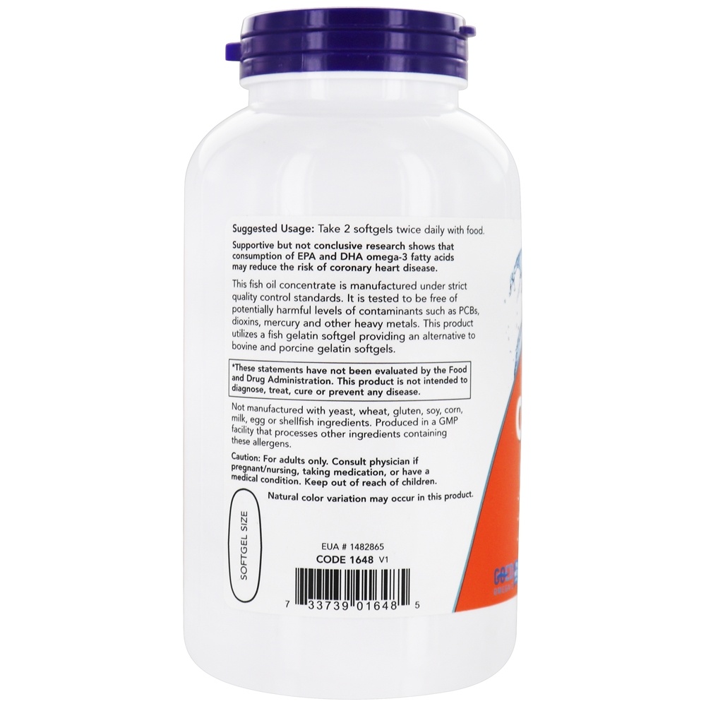 Omega - 3 180 EPA / 120 DHA - 200 Softgels NOW Foods - Imagem 3