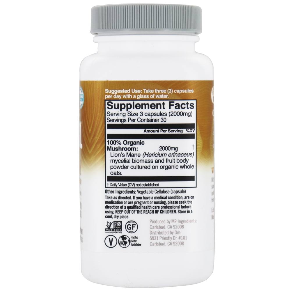 Aumento diário do superalimento de cogumelos com crina de juba 2000 mg . - Cápsulas vegetarianas 90 Om - Imagem 2