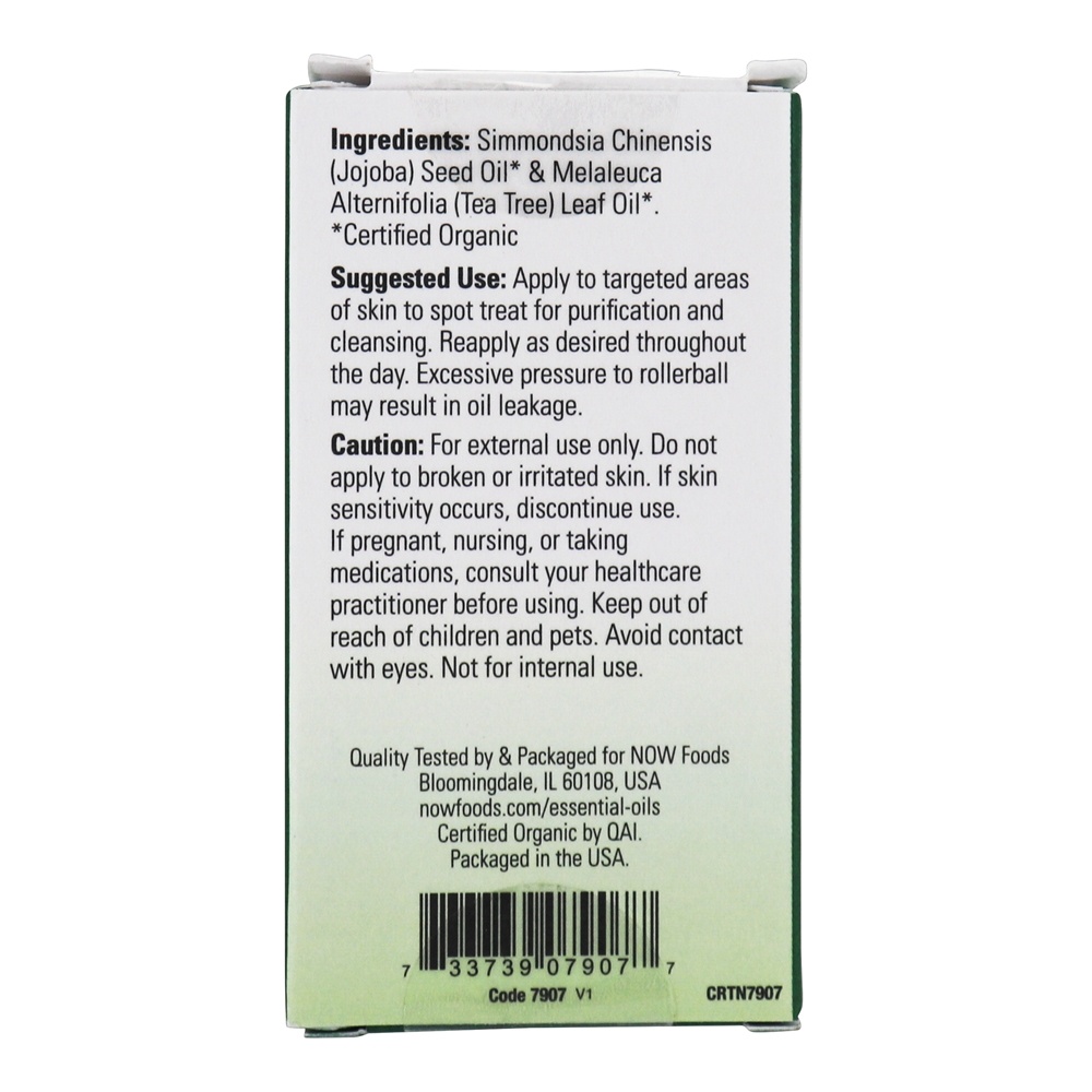 Mistura de óleos essenciais purificantes orgânicos Roll-On Tea Tree - 10 ml. NOW Foods - Imagem 3