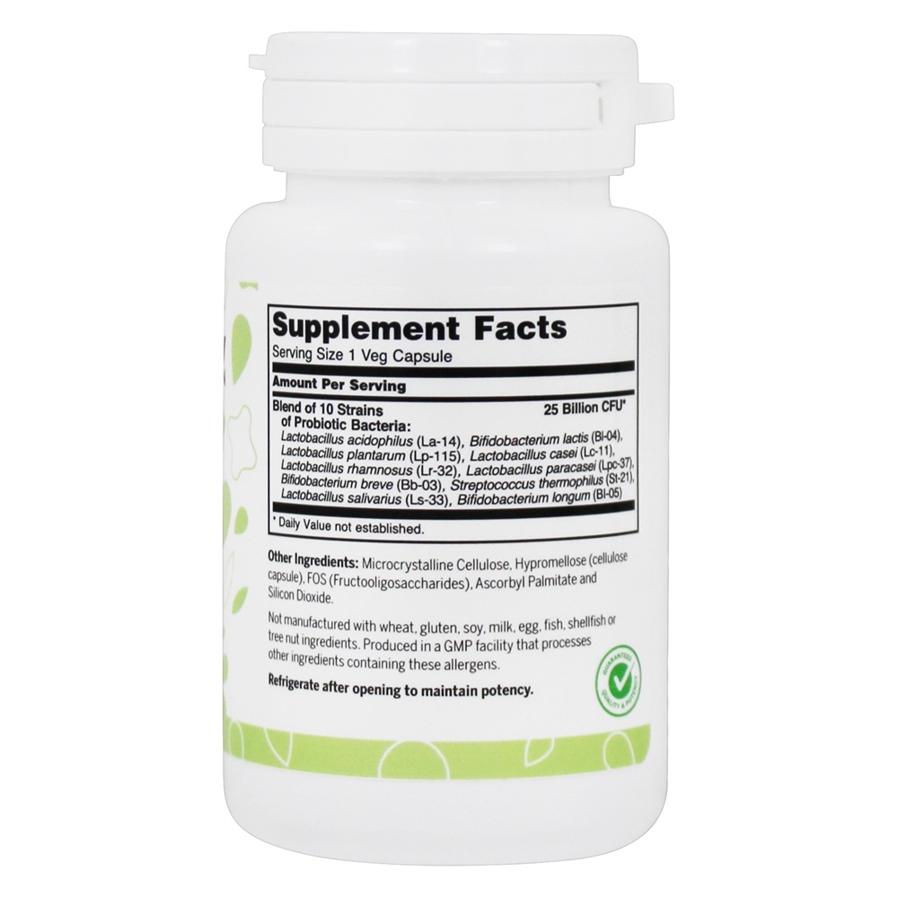 10 estirpes de prateleira probiótica estáveis 25 bilhões de UFC - Cápsulas vegetarianas 50 LuckyVitamin - Imagem 2