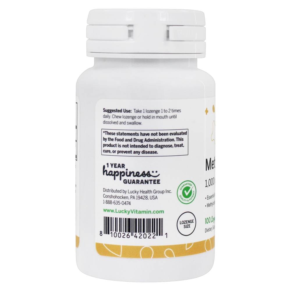 Metil B12 1000 mcg. - 100 Pastilhas LuckyVitamin - Imagem 3