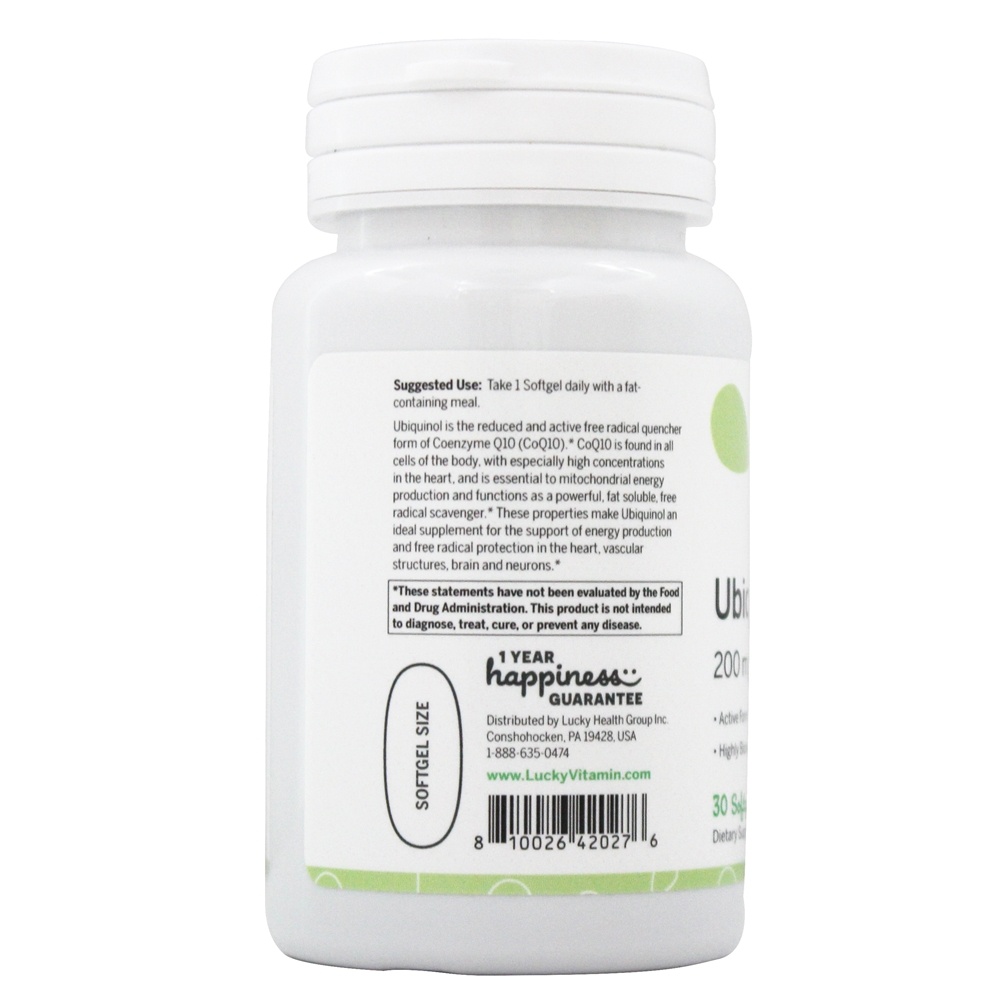 Ubiquinol 200 mg. - 30 Softgels LuckyVitamin - Imagem 3