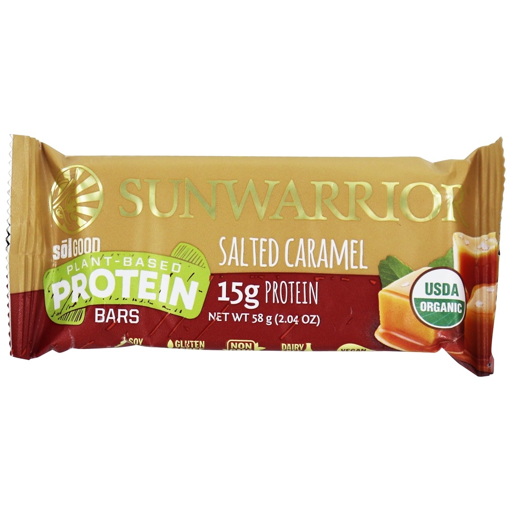 Sol Good Barras de proteínas à base de caixa Caramelo salgado - 12 Barras Sunwarrior - Imagem 5