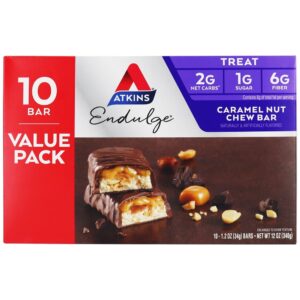 Comprar endulge tratar barras de chocolate value pack caramel nut chew - 10 barras atkins preço no brasil alimentos & lanches doces suplemento importado loja 241 online promoção -
