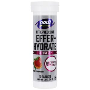 NOW Sports Efer-Hydrate Suplemento Eletrolítico Efervescente Laranja Morango - 10 Tablets NOW Foods