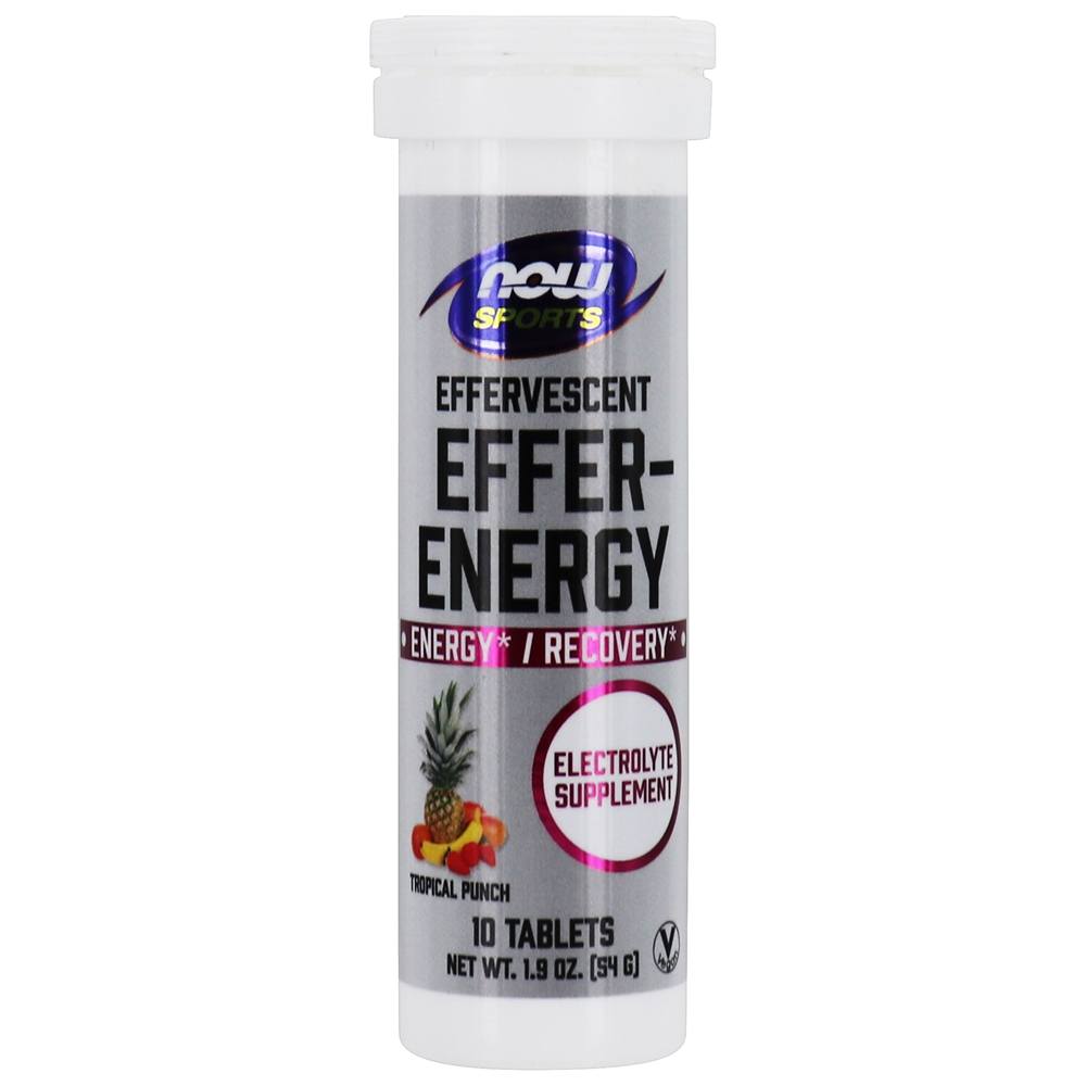 NOW Sports Efer-Hydrate Efervescent Electrolyte Supplement Tropical Punch - 10 Tablets NOW Foods