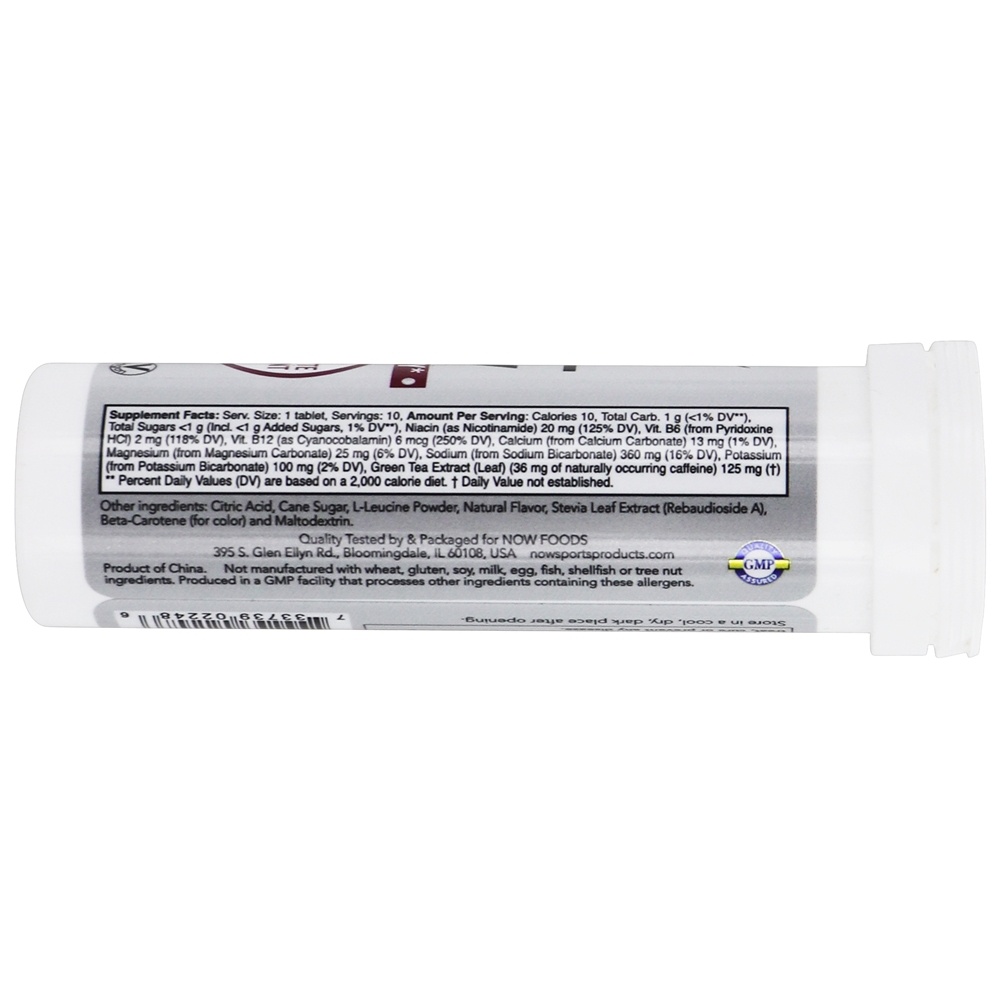 NOW Sports Efer-Hydrate Efervescent Electrolyte Supplement Tropical Punch - 10 Tablets NOW Foods - Imagem 2