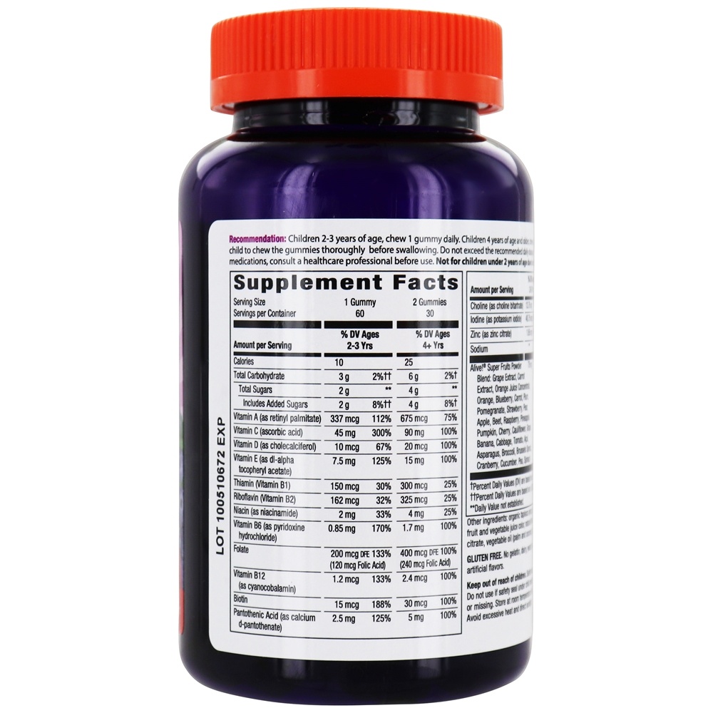 Alive! Super Frutas Criança Completa Multi - 60 Gummies Nature's Way - Imagem 2