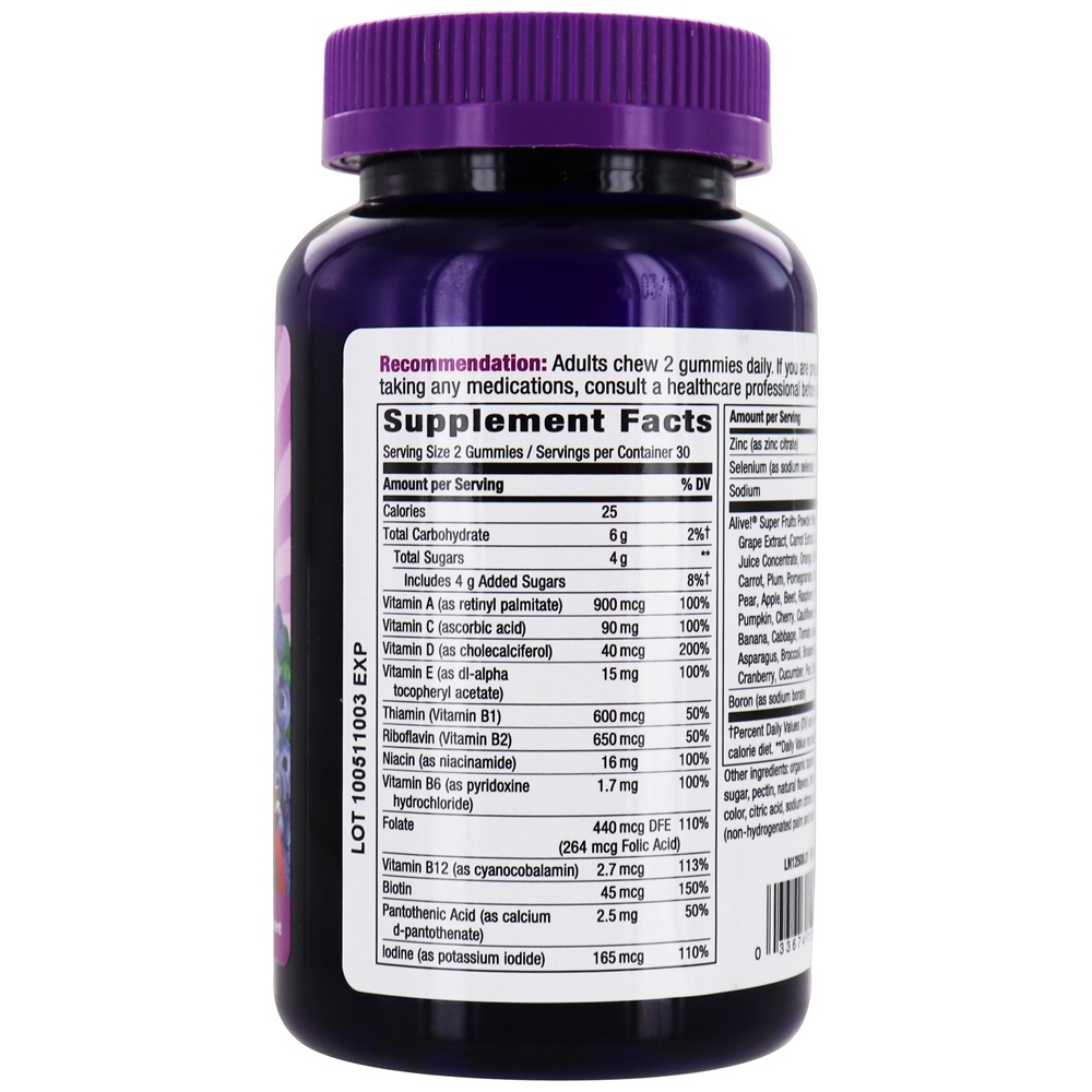 Alive! Super Frutas Mulher Completa Multi - 60 Gummies Nature's Way - Imagem 2