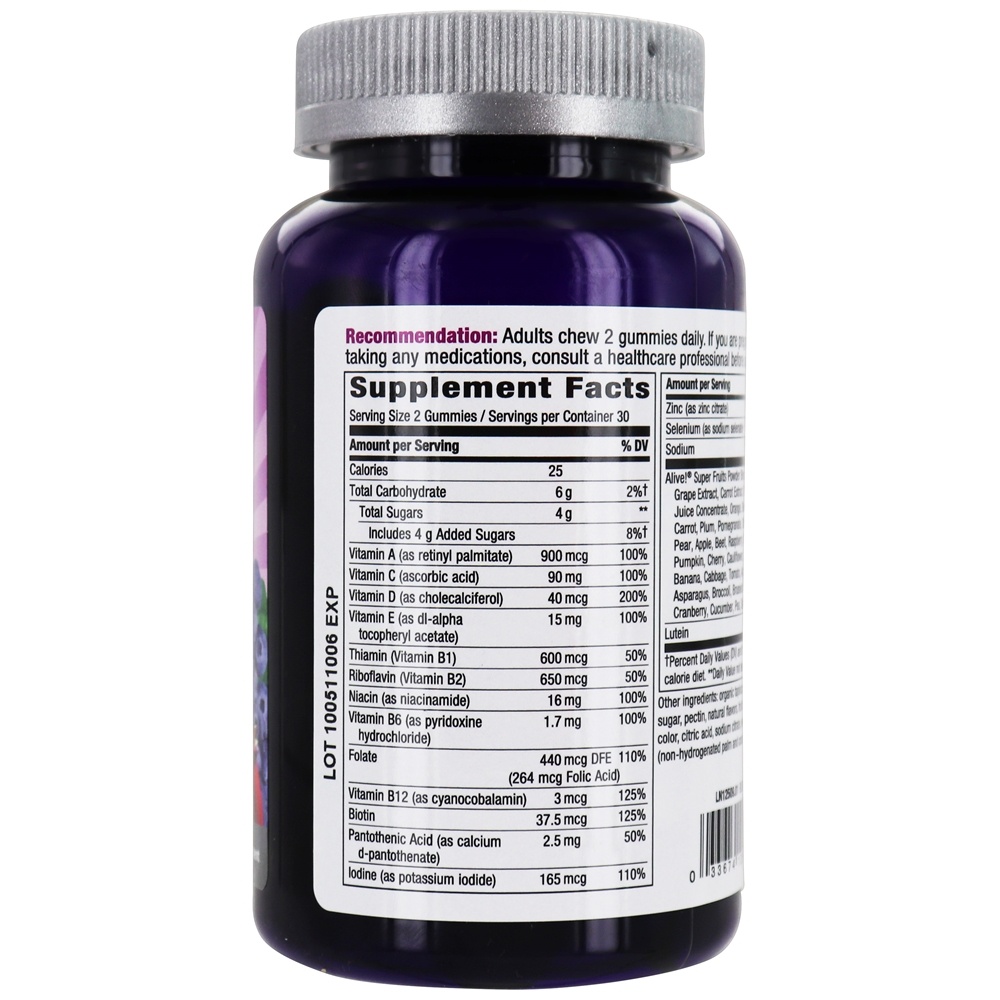 Alive! Super Frutas Feminina 50 + Completa Multi - 60 Gummies Nature's Way - Imagem 2