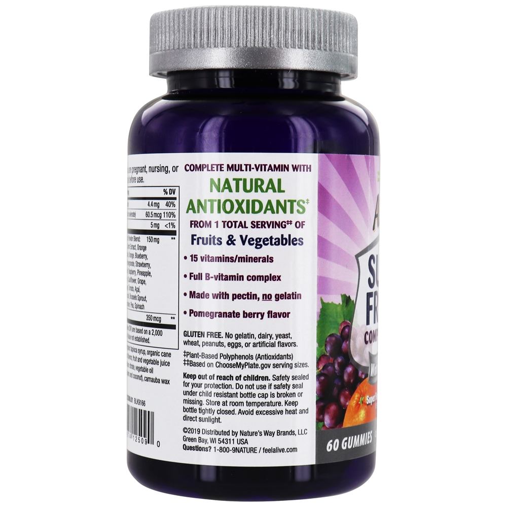 Alive! Super Frutas Feminina 50 + Completa Multi - 60 Gummies Nature's Way - Imagem 4