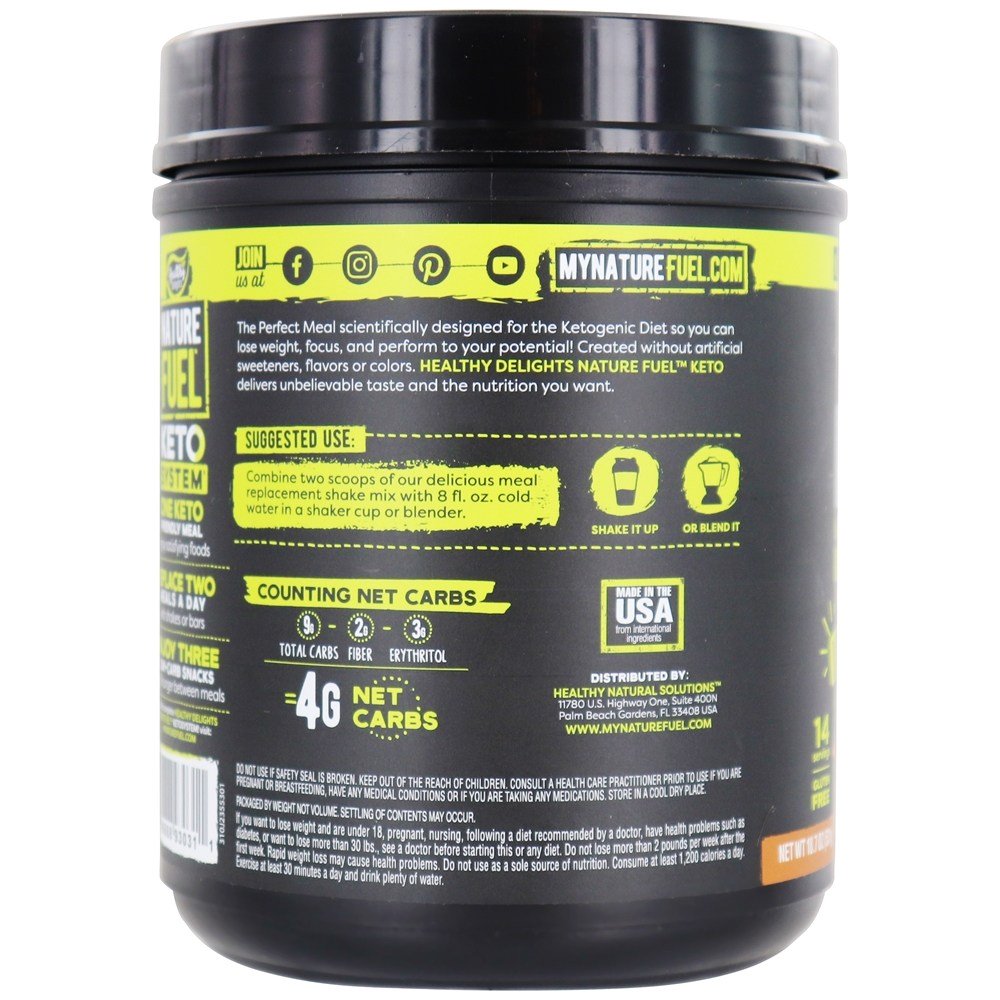 Pó de substituição de refeição Keto 14 Porções de Milk-Shake duplo de chocolate - 18.7 oz. Nature Fuel - Imagem 4