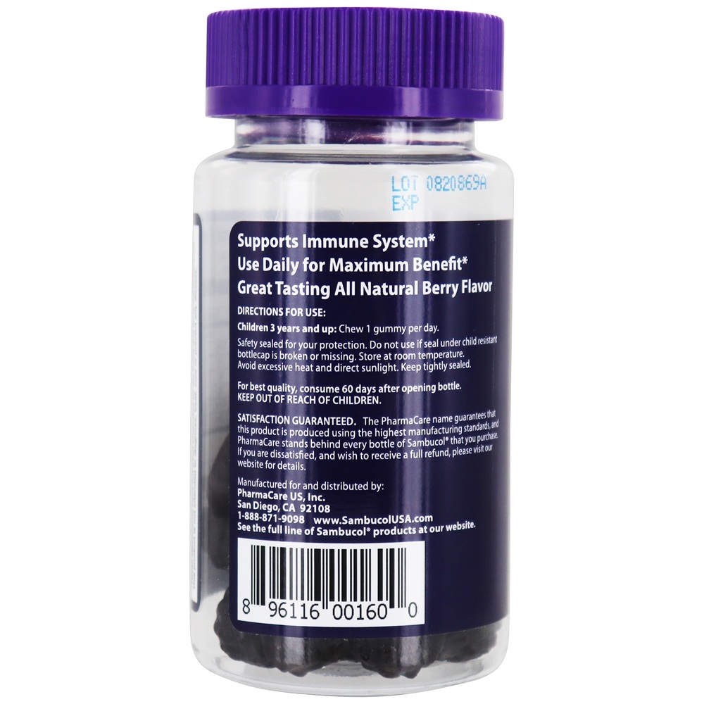 Black Elderberry Kids Gummies - 30 Gummies Sambucol - Imagem 3