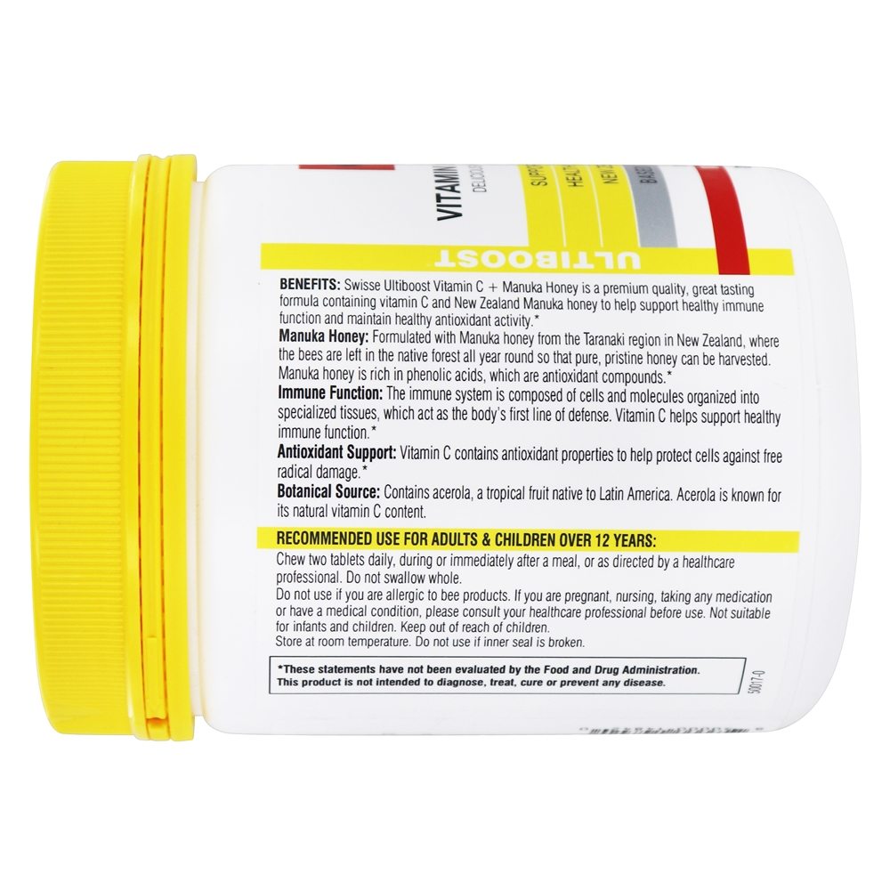 Vitamina C Ultiboost + Manuka Honey Immune Health Support - 240 comprimidos mastigáveis Swisse - Imagem 4