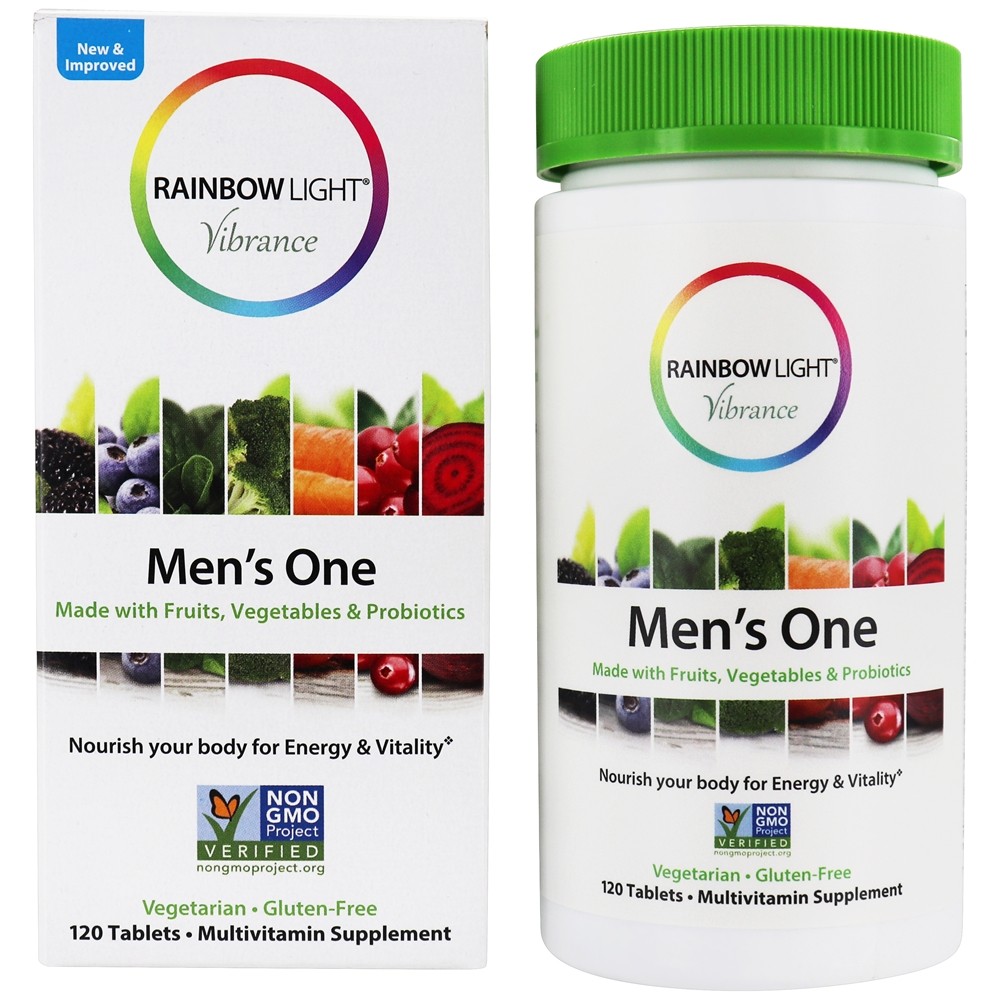 Um multivitamínico masculino da Vibrance - 120 Tablets Rainbow Light