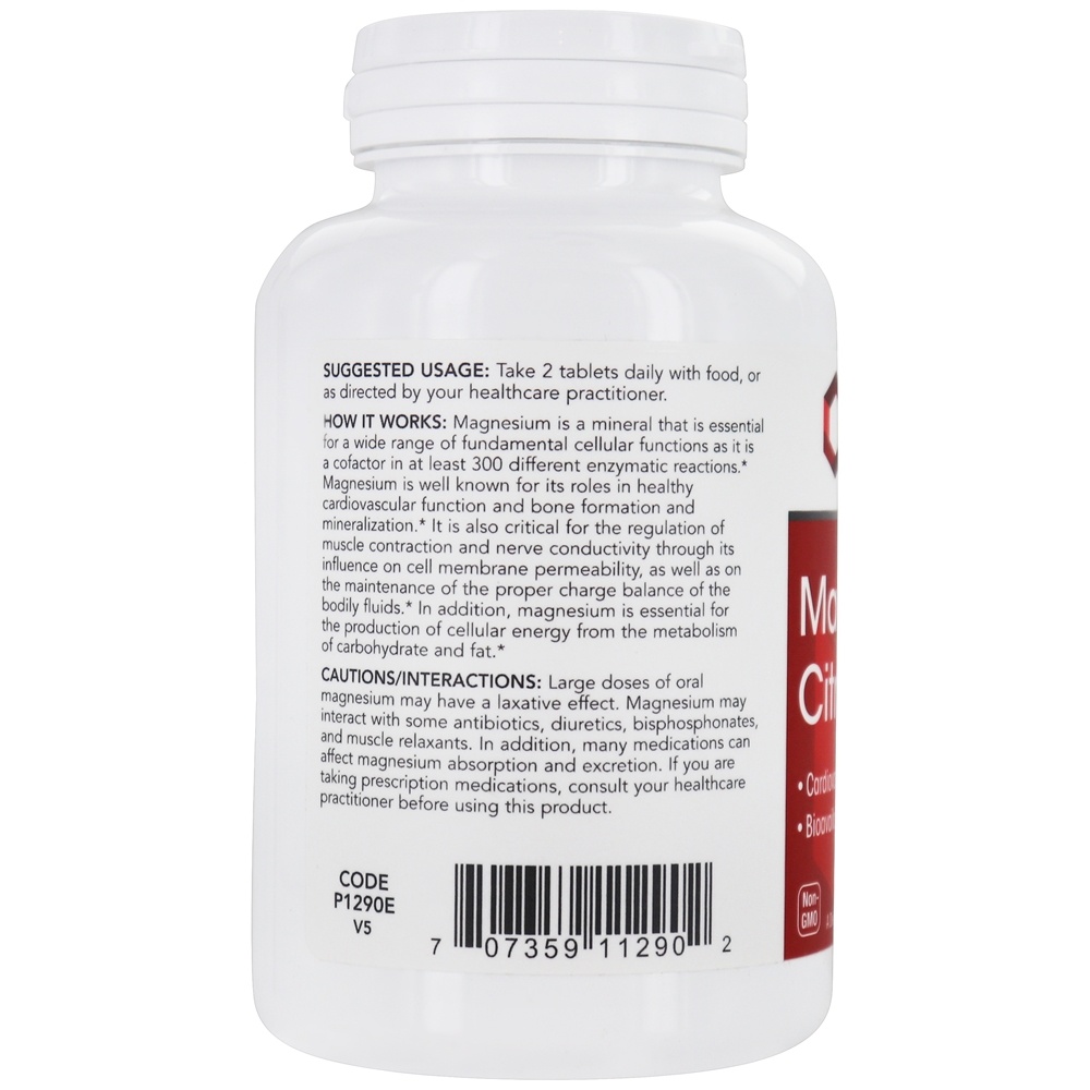 Suporte Cardiovascular de Citrato de Magnésio 400 mg . - 100 Tablets Protocol For Life Balance - Imagem 3