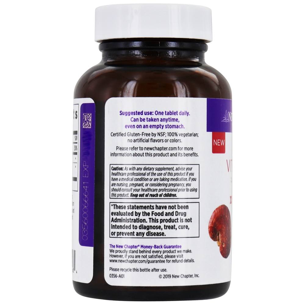 Vitamina D3 fermentada + Cúrcuma e Cogumelo Reishi 2000 UI - 60 Comprimidos vegetarianos New Chapter - Imagem 3