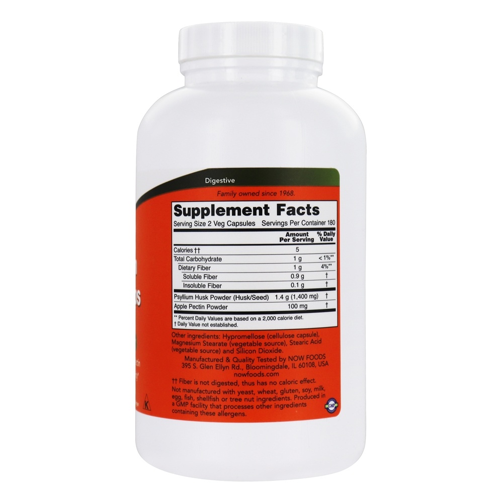 Psyllium Husk Caps Intestinal Health Support 700 mg . - 360 Cápsula (s) vegetal (s) NOW Foods - Imagem 2