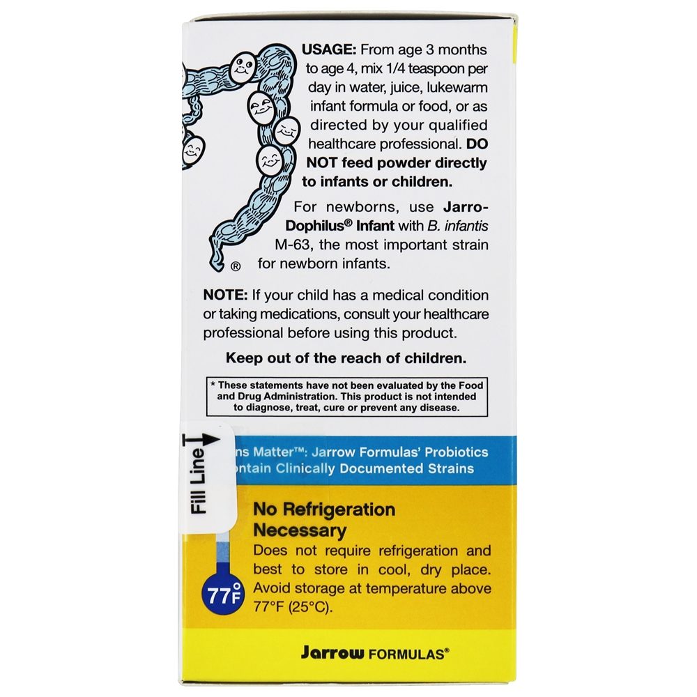 Pó probiótico de bebê Jarro-Dophilus - 2.1 oz. Jarrow Formulas - Imagem 5