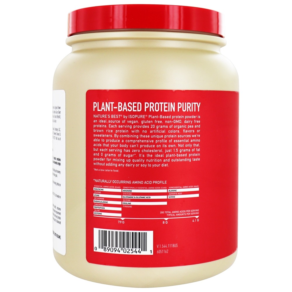 Isopure Ervilha à base de plantas e proteína de arroz integral em pó Morango - 1.23 lbs. Nature's Best - Imagem 3