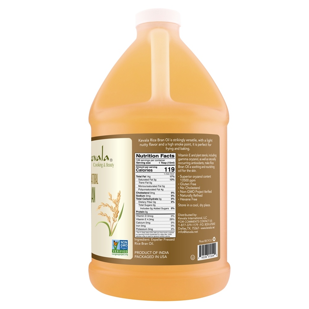 Óleo Natural Premium de Farelo de Arroz - 64 fl. oz. Kevala - Imagem 2