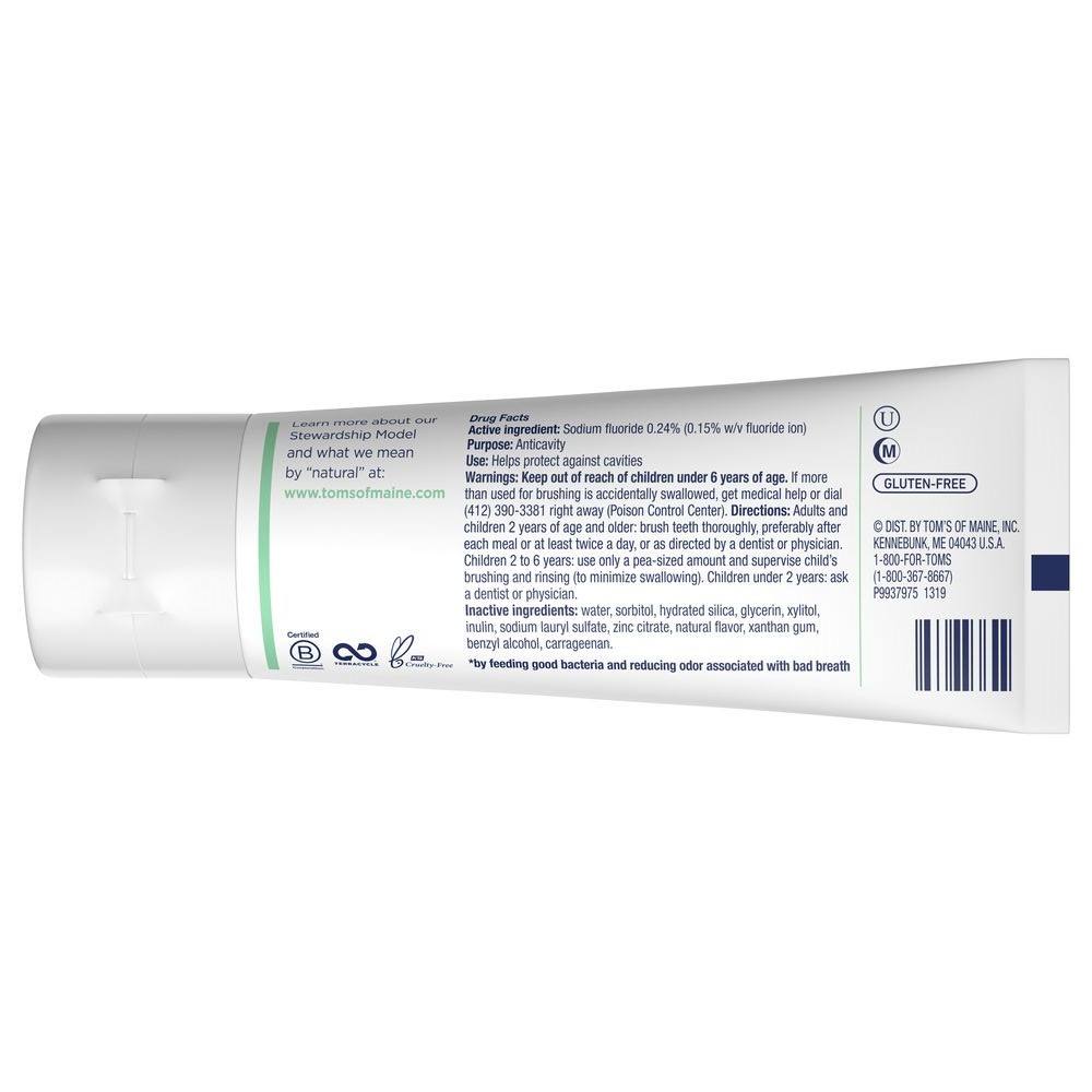 Hortelã-dente-de-flúor pré-biótico natural - 4 oz. Tom's of Maine - Imagem 4