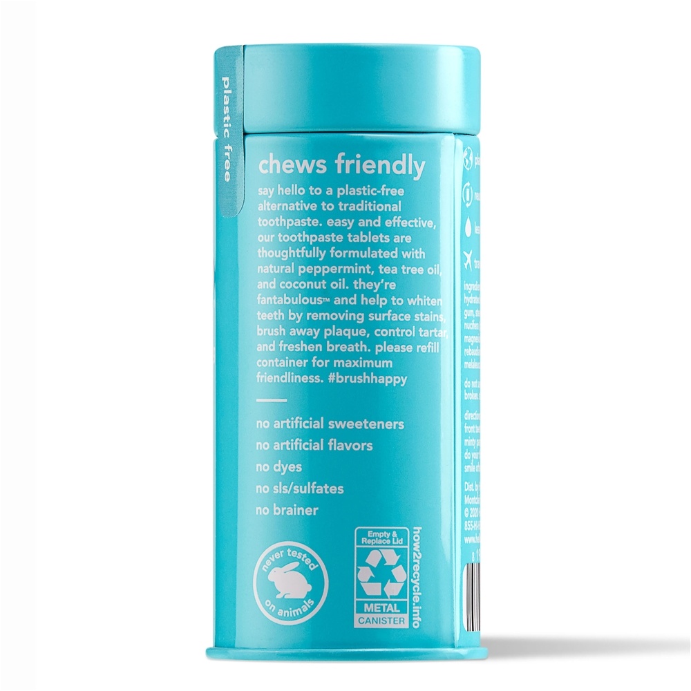 Creme dental antiplaca + clareador sem flúor, pastilha de hortelã-pimenta natural - 60 Tablets Hello Products - Imagem 3