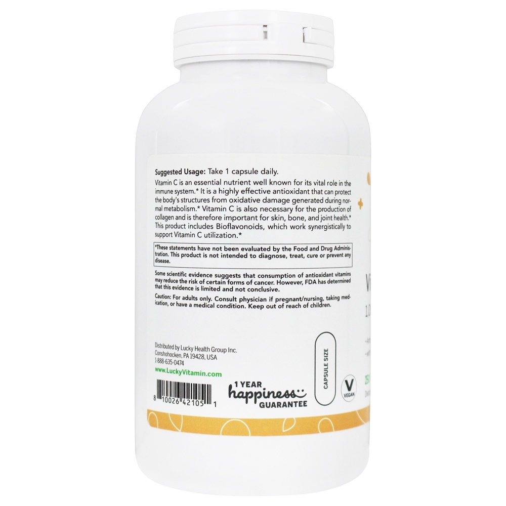 Antioxidante da vitamina C 1000 mg . - Cápsulas LuckyVitamin 250 LuckyVitamin - Imagem 3