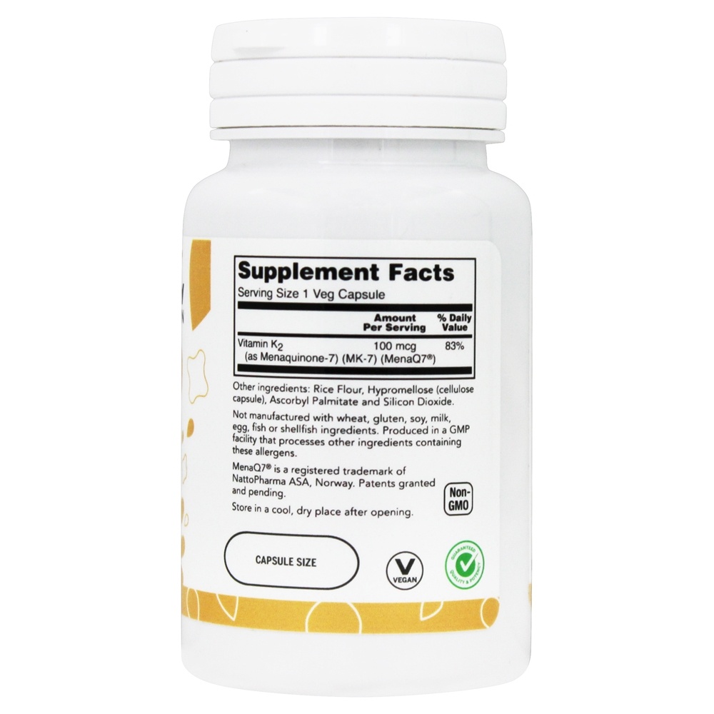 Osso da vitamina K2 do MK-7 Health Support 100 mcg. - Cápsulas LuckyVitamin 60 LuckyVitamin - Imagem 2
