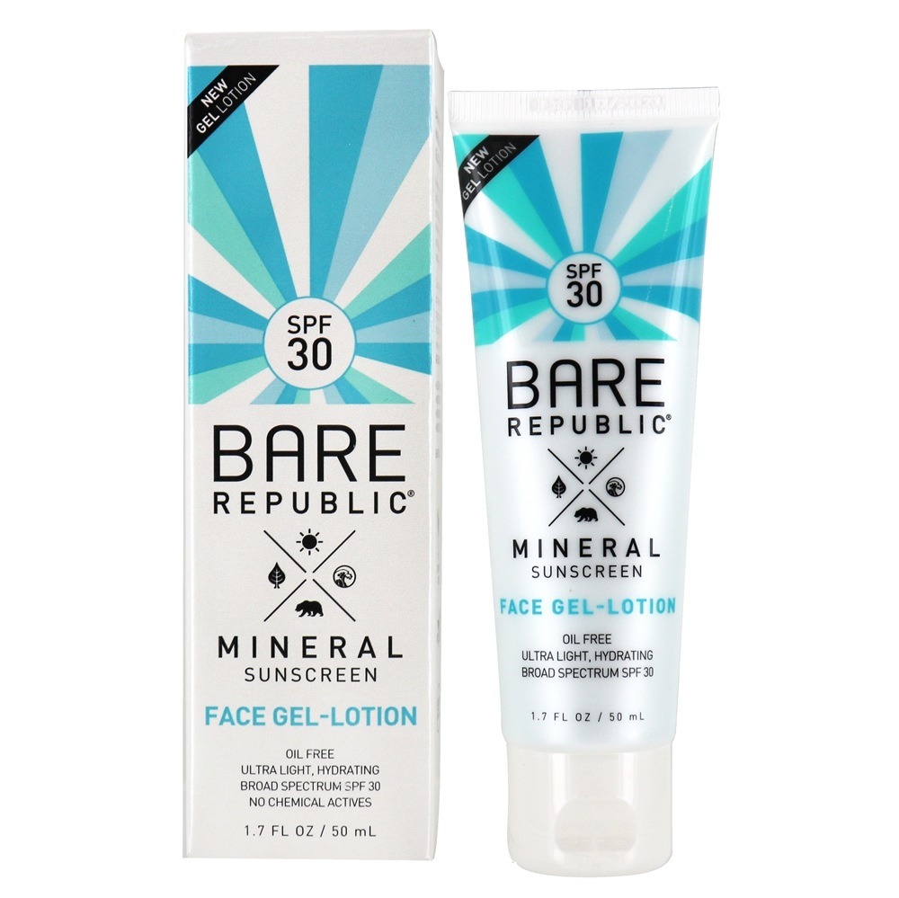 Loção em gel para loção solar com protetor solar mineral 30 SPF - 1.7 fl. oz. Bare Republic