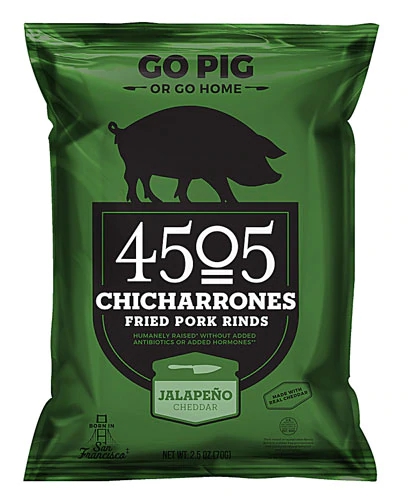 4505 Chicharrones Crocantes Queijo Cheddar e Jalapeño - 70g