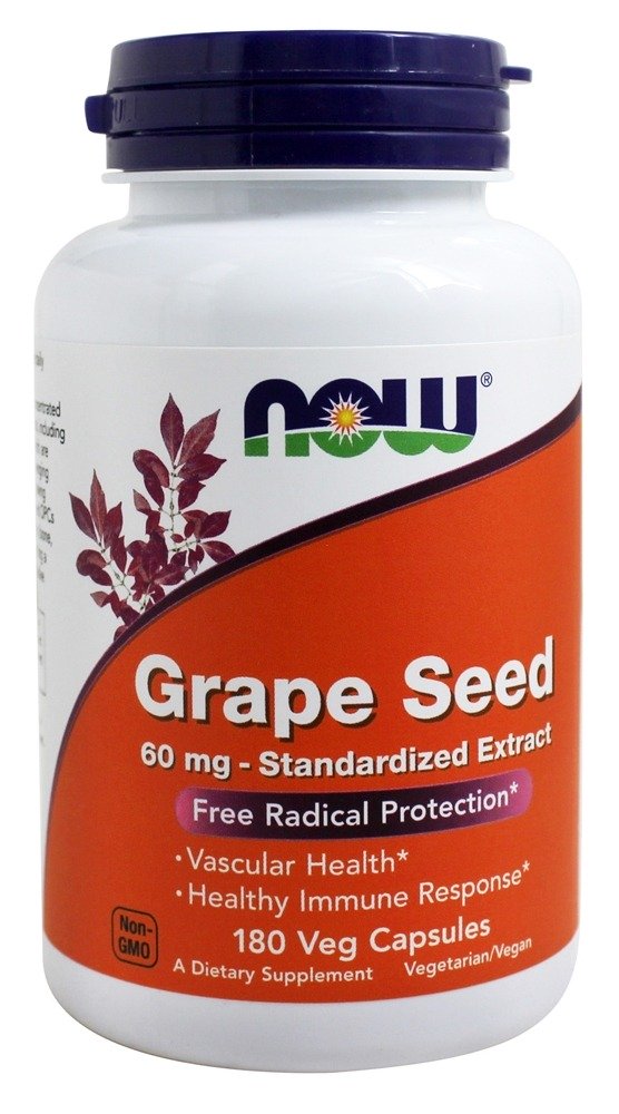 Extrato Padronizado de Semente de Uva 60 mg. - 180 Cápsula (s) vegetal (s) NOW Foods