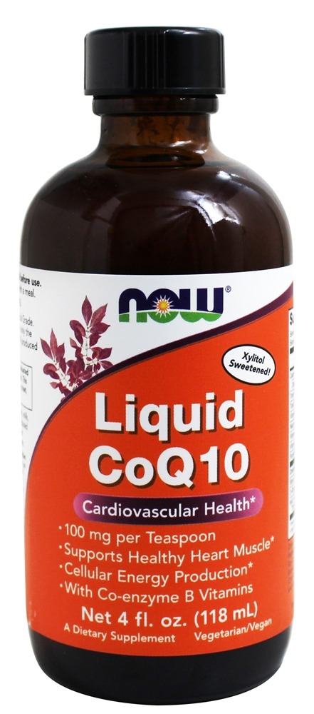 CoQ10 líquida 100 mg por colher de chá 100 mg. - 4 fl. oz. NOW Foods