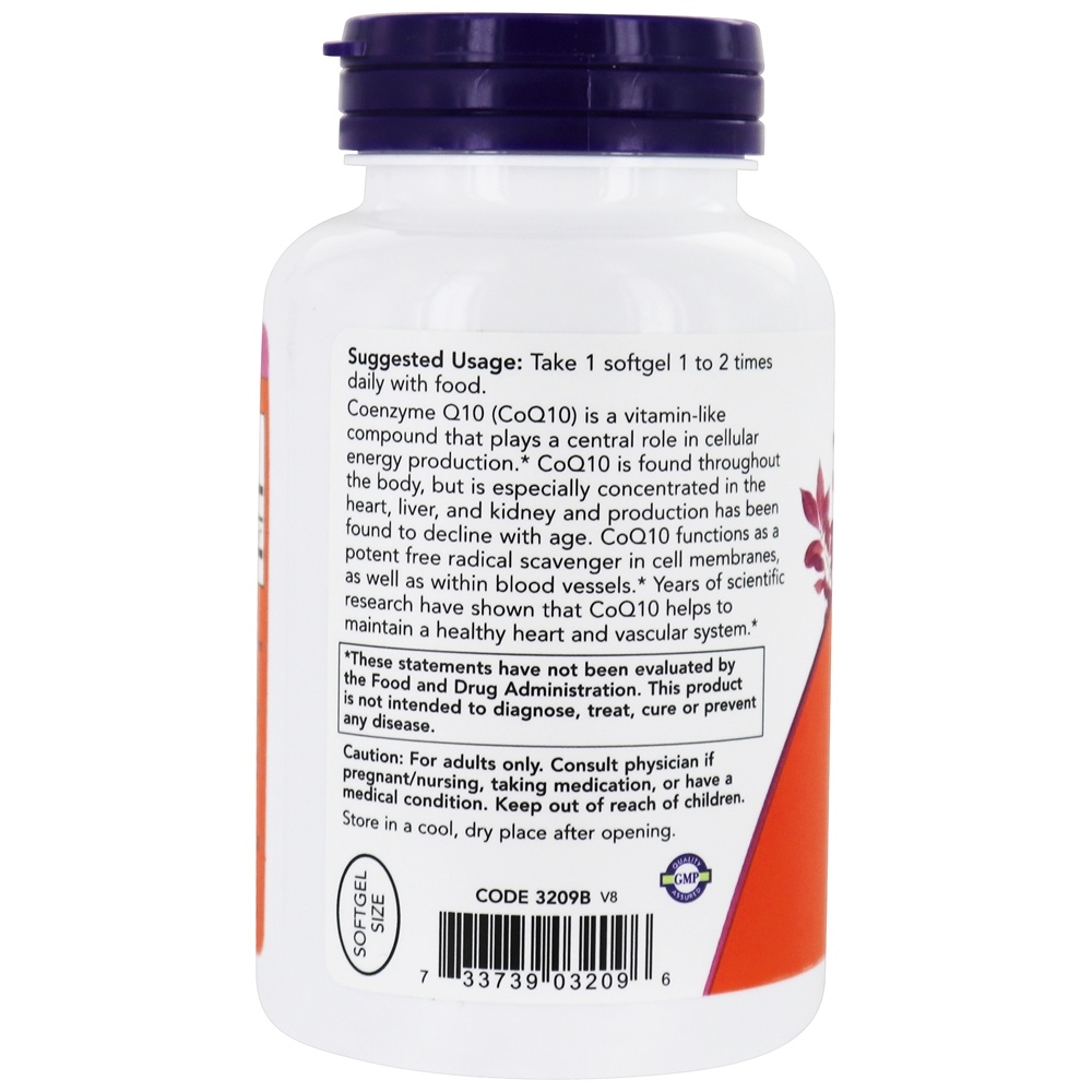 CoQ10 Para a Saúde Cardiovascular 100 mg. - 150 Softgels NOW Foods - Imagem 3