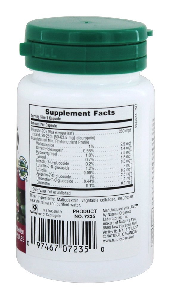 Herbal Actives Oliceutic-20 - Cápsulas vegetarianas 30 Natures Plus - Imagem 2