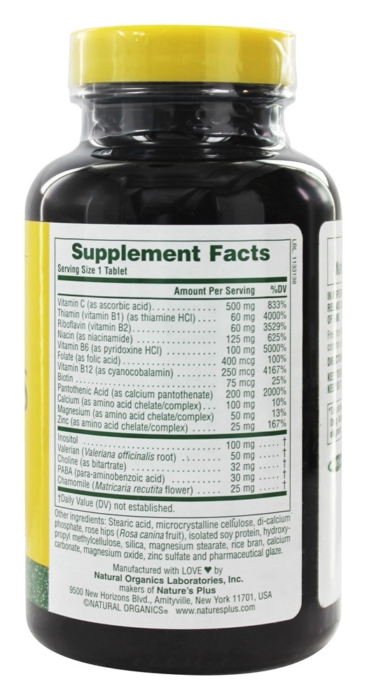 Complexo Mega-Stress Com Liberação Prolongada - 90 Tablets Natures Plus - Imagem 2