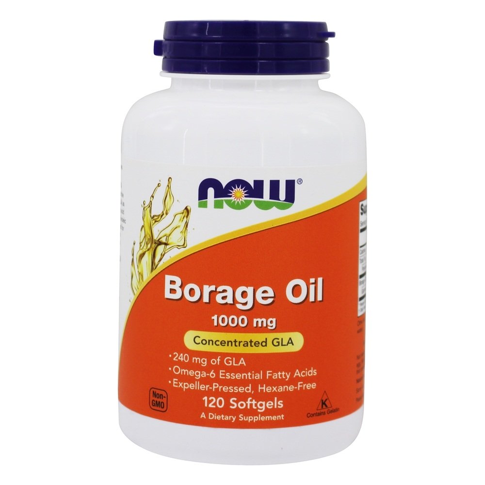Óleo de Borragem (GLA Concentrado) 1000 mg. - 120 Softgels NOW Foods