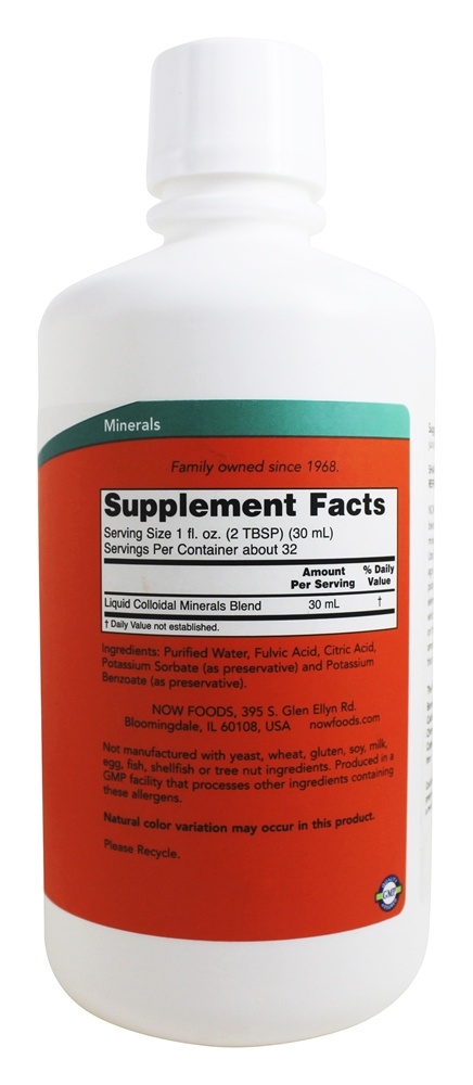 Original de minerais coloidais - 32 fl. oz. NOW Foods - Imagem 2