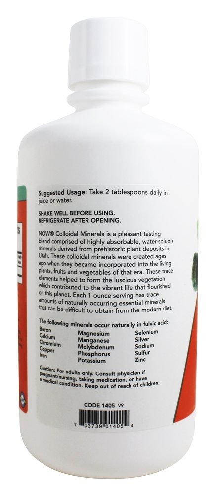 Original de minerais coloidais - 32 fl. oz. NOW Foods - Imagem 3