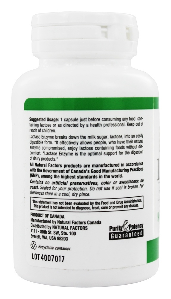 Enzima lactase - Cápsulas 60 Natural Factors - Imagem 3