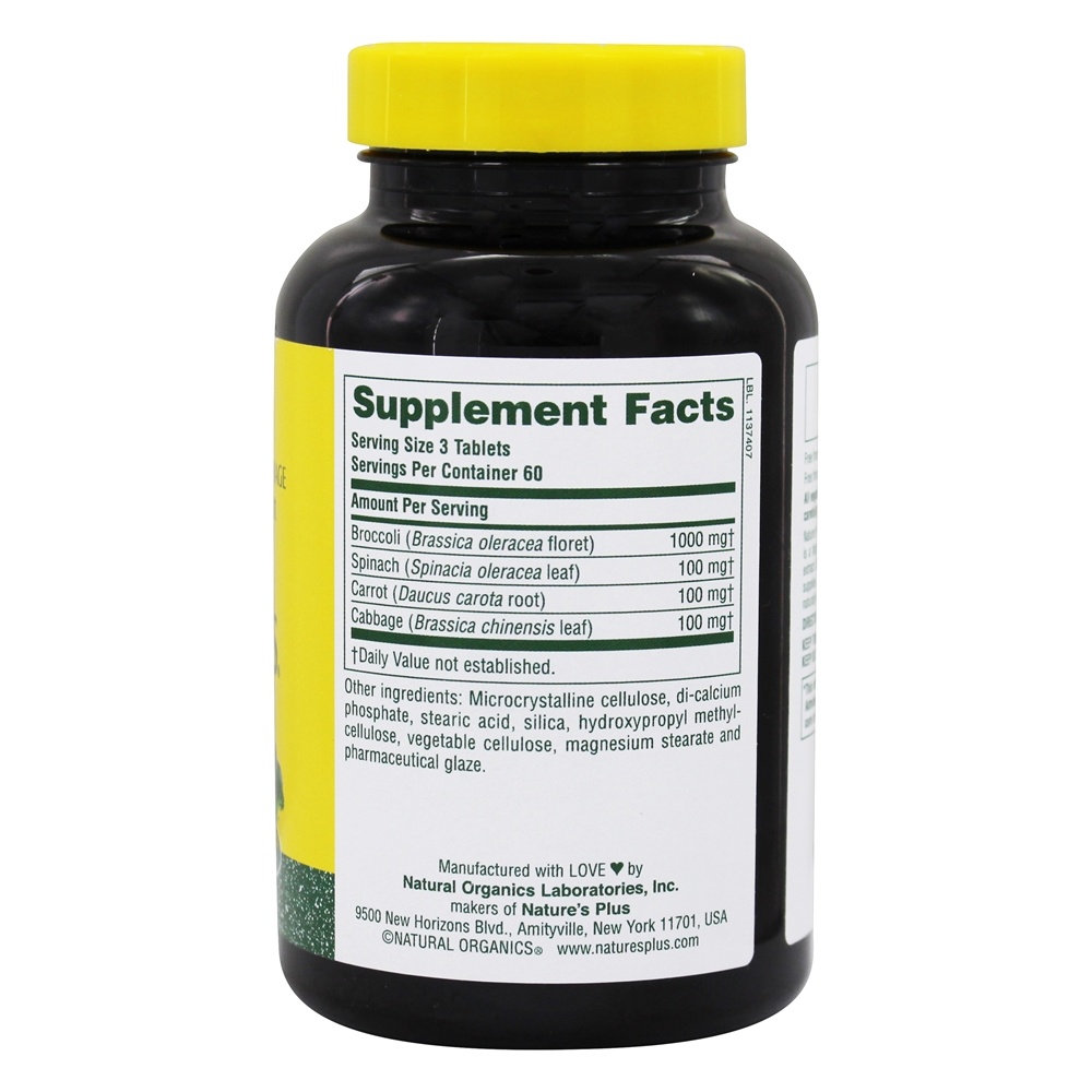 Vegetais misturados - 180 Tablets Natures Plus - Imagem 2