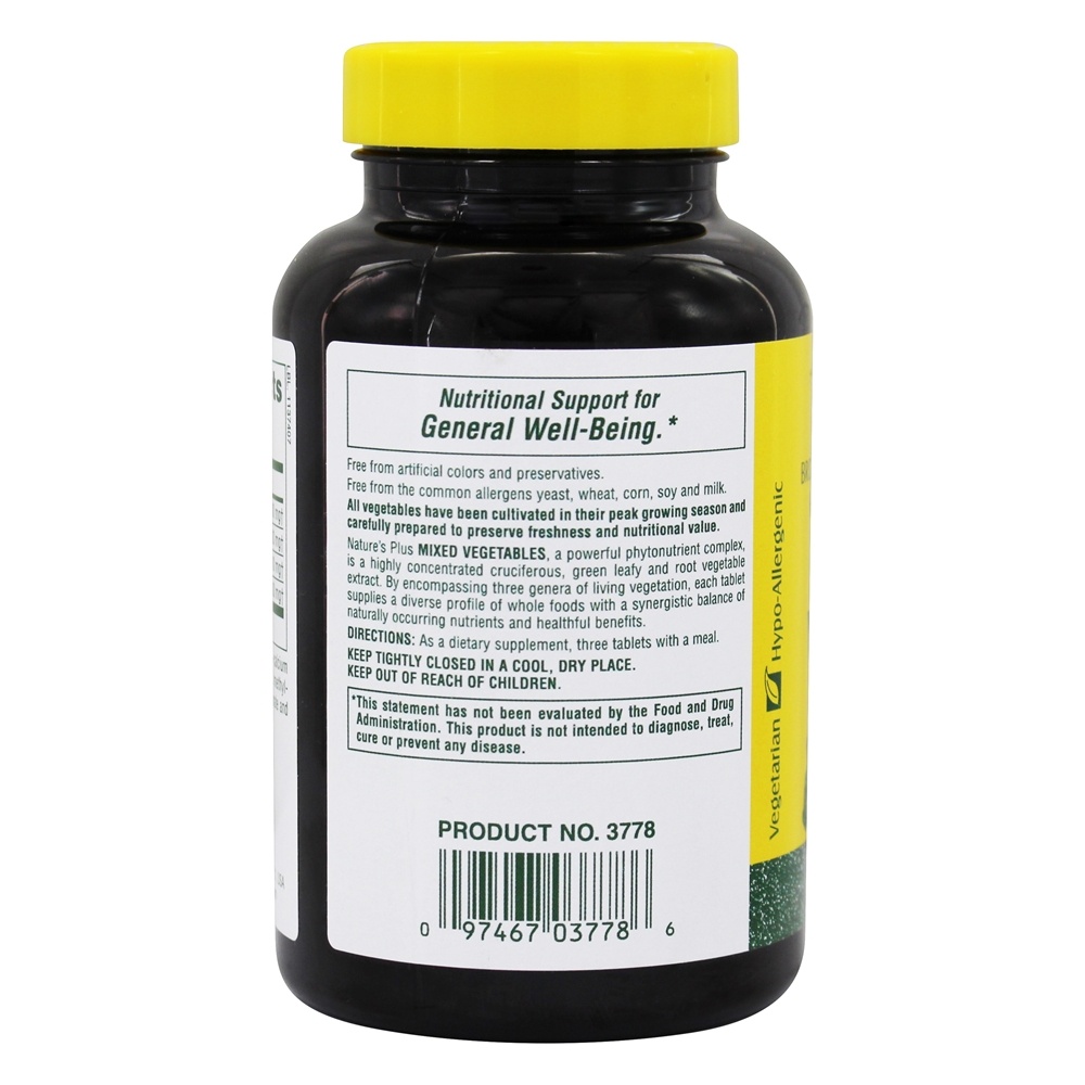 Vegetais misturados - 180 Tablets Natures Plus - Imagem 3