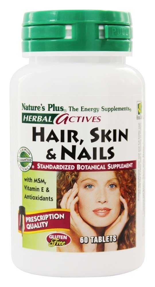 De ervas Ativos Cabelo Pele & Unhas - 60 Tablets Natures Plus