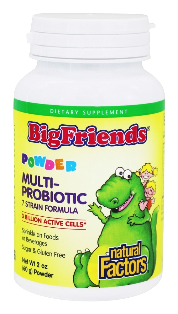 Pó multi-probiótico para crianças Big Friends 3 Bilhões de UFC - 2 oz. Natural Factors