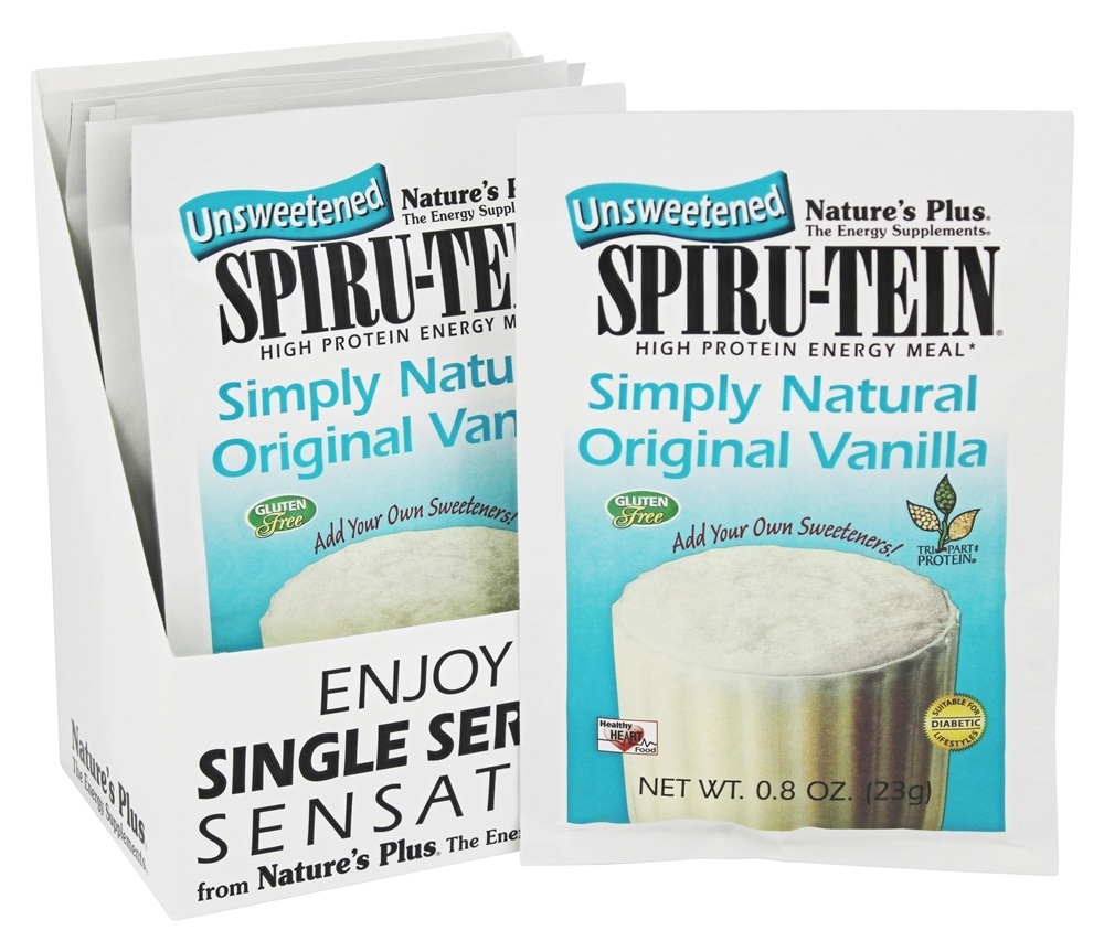 Spiru-Tein Unsweetened Simplesmente Natural Original Baunilha - 1 pacote Natures Plus - Imagem 3