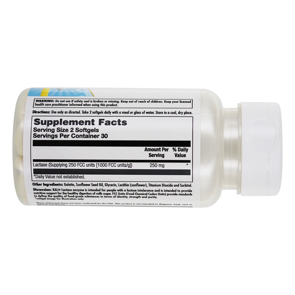 Enzima Lactase 250 mg. - 60 Softgels Kal - Imagem 2