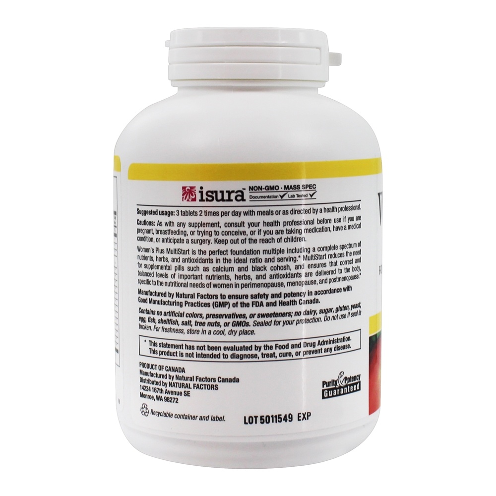 Multistart Plus Feminino - 180 Tablets Natural Factors - Imagem 3