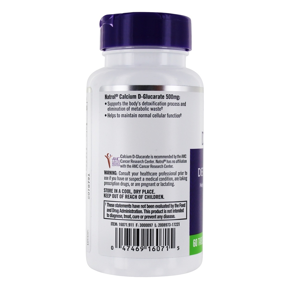 Cálcio D-Glucarato Desintoxicação Celular - 60 Tablets Natrol - Imagem 3
